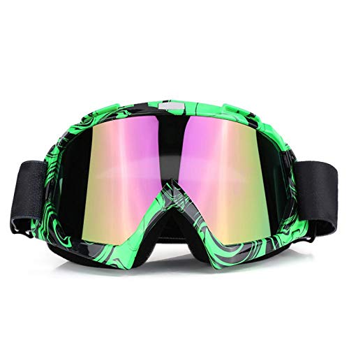 Terisass Gafas de moto, Motocross ATV Dirt Bike Off Road Goggle Mask Casco Gafas de carreras para adultos Anti UV Protección de ojos Gafas flexibles para esquiar Ciclismo Montar Escalada(#3)