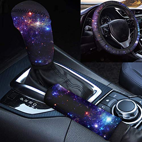 Woisttop Universe Space Galaxy - Funda para volante de coche con funda para freno de mano, ajuste universal de 14 a 15 pulgadas