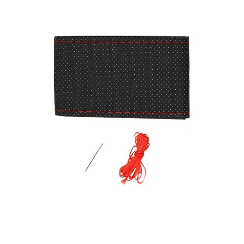 XDTLD Agujas de Tejer y Hilo en el Volante Fundas para Volante DE Auto (Color Name : Black Red)