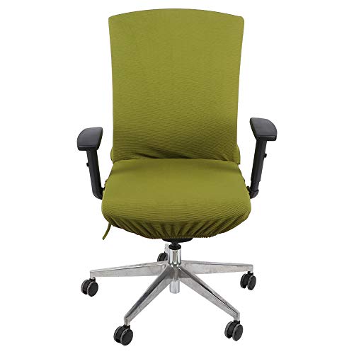 YJZO Funda de asiento extraíble y elástica giratoria para silla de oficina, cómodas fundas de asiento (verde L)