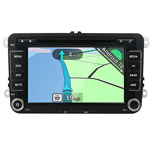 YUNTX Android 10 Autoradio Compatible con Golf/Skoda/Seat- GPS 2 DIN - Cámara Trasera Libre & Canbus & Mic- 7 Pulgadas - Soporte Dab +/ Control del Volante /4G/ WiFi/Bluetooth/Carplay