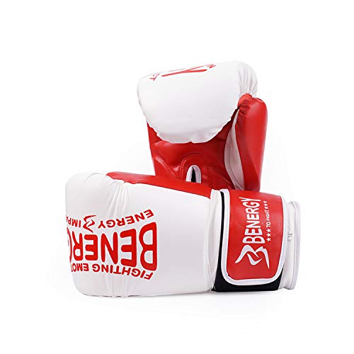 Ziyi Los Guantes de Boxeo para la Formación y el Muay Thai - Cuero Piel Junior Mitones de Kickboxing, Combate y Lucha - Bueno para Bolsa de Boxeo Juvenil, 8 oz - 14 oz