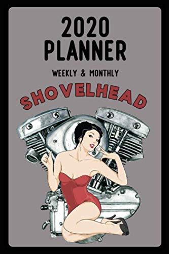 2020 Planner, Weekly and Monthly: Jan 1, 2020 to Dec 31, 2020: Weekly & Monthly View Planner, Organizer & Diary: Retro Hd Shovel Red Dress Pinup Retro
