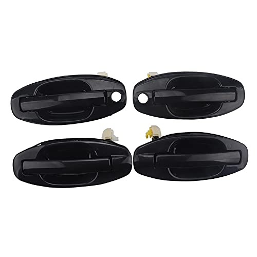 4 unids Exterior Exterior manija de la Puerta/Ajuste para Hyundai Santa Fe 2001-2006 (Color : Black)