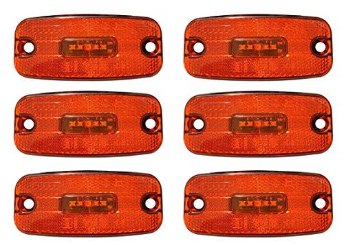 6 x 12 V 24 V LED luces de marcador lateral con cable ámbar naranja contornos lamparas camión impermeable E-marcado remolque camión decoración accesorios