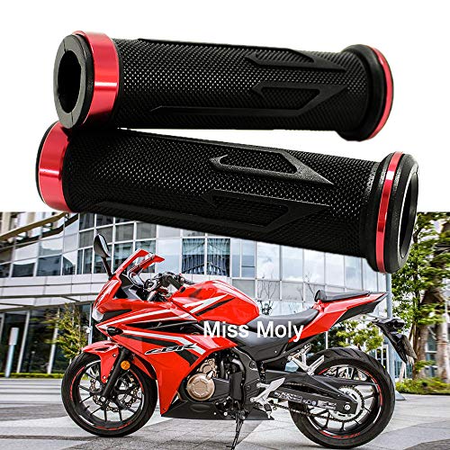 7/8" Puño de Motocicleta Manillar, Moto Manillar Aluminio para CBR Shadow Ninja GSXR YZF (Rojo)