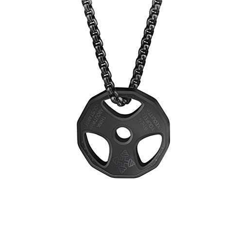AILUOR Hombres Mujeres Colgante con Mancuernas Collar de Acero Inoxidable Parejas Barbell Colgante Fitness Gym Sports Mancuernas Levantadores de Pesas Barbell Chain Jewelry (Negro-R) AILUOR Hombres Mujeres Colgante con Mancuernas Collar de Acero Inoxidable Parejas Barbell Colgante Fitness Gym Sports Mancuernas Levantadores de Pesas Barbell Chain Jewelry (Negro-R)