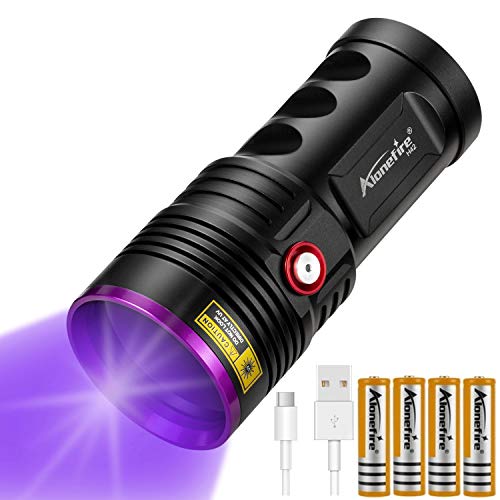 ALONEFIRE H42UV Potente 36W Linterna UV 365nm Profesional Recargable USB Tipo C Ultravioleta Luz Negra Detector de Orina para Resina, Adhesivo, Moho, Pesca con Indicador de Carga, 4 x Batería 18650 ALONEFIRE H42UV Potente 36W Linterna UV 365nm Profesional Recargable USB Tipo C Ultravioleta Luz Negra Detector de Orina para Resina, Adhesivo, Moho, Pesca con Indicador de Carga, 4 x Batería 18650