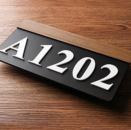 Apartamento Villa placas de puerta por encargo cualquier letras, símbolos de número de inmueble puerta de la placa sesión, número de la puerta (Height : 9cm, Width : 18cm)