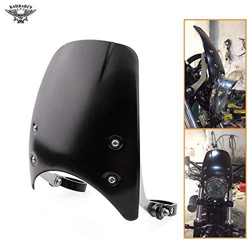 BarBaren Parabrisas de Motocicleta 39-41mm Parabrisas de Montaje en Horquilla de 5"Parabrisas de Faro Redondo para Harley Davidson Sportster XL 883 1200 XL48 72 Indian Scout and Custom Cruisers BarBaren Parabrisas de Motocicleta 39-41mm Parabrisas de Montaje en Horquilla de 5"Parabrisas de Faro Redondo para Harley Davidson Sportster XL 883 1200 XL48 72 Indian Scout and Custom Cruisers