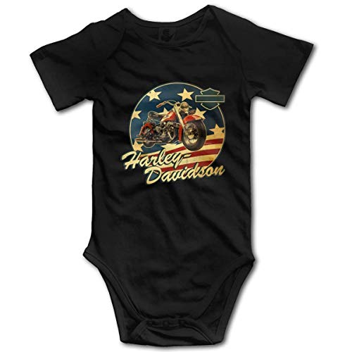 Body de bebé Harley Davidson Logo mameluco infantil escalada ropa divertido mono trajes, 12 meses Negro Negro ( 6 Meses