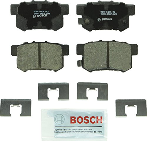 Bosch BC536 QuietCast Juego de pastillas de freno de disco de cerámica premium para Select Acura CL, EL, Integra, Legend, RDX, RL, TL; Honda CR-V, Element, Odyssey; Isuzu Oasis; trasero