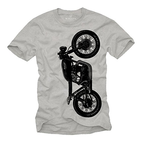 Camiseta Moto Honda CB 500 - Cafe Racer T-Shirt Manga Corta Hombre - Regalos Originales Gris XXL