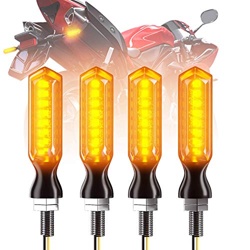 CCAUTOVIE 4pcs Intermitentes Moto LED,Intermitente Moto Homologado Ámbar LED Universales Motocicleta Luces Indicator, E-24 12V