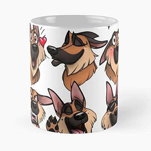 Dogs Sheperd German Shepherds Gsdmoji Shepard GSD Shepherd Best - Taza de café de cerámica de 325 ml