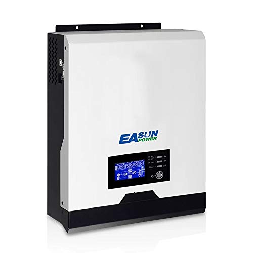 EASUN POWER Inversor Solar 3KVA 2400W inversor de la Rejilla 24V a 220V 50A PWM Inversores de Onda sinusoidal Pura inversor híbrido 25A Cargador de CA [Clase de Eficiencia Energética 90% -93%]