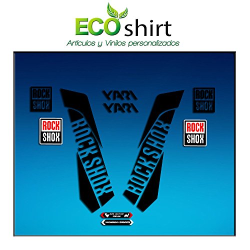Ecoshirt 67-3UIB-U4HY Pegatinas Horquilla Fork Rockshox Yari 2016 Am39 Stickers Aufkleber Decals Adesivi Bike BTT MTB Cycle, Negro 29"