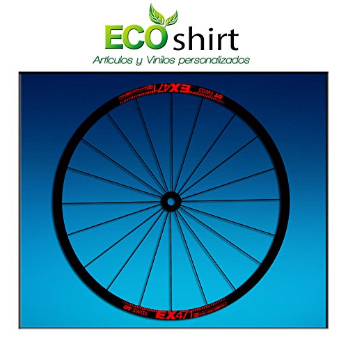 Ecoshirt F5-D851-4YC7 Pegatinas Stickers Llanta Rim DT Swiss Ex471 Bike Am59 MTB Downhill, Rojo 29"