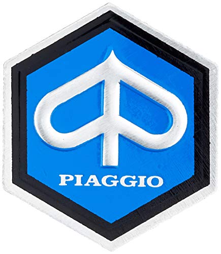 Emblema de Piaggio Hexagonal Cascada para Vespa 50/ET3 etc, de Aluminio, 25 x 30 mm, Autoadhesivo