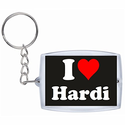 EXCLUSIVO: Llavero "I Love Hardi" en Negro, una gran idea para un regalo para su pareja, familiares y muchos más! - socios remolques, encantos encantos mochila, bolso, encantos del amor, te, amigos, amantes del amor, accesorio, Amo, Made in Germany.