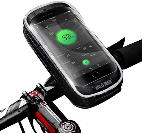 FANPING Manillar de la bici bolsa, tubo impermeable universal de la bicicleta y motocicleta superior de la bolsa del teléfono Monte la horquilla del sostenedor del soporte con 360 Girar for iPhone X M