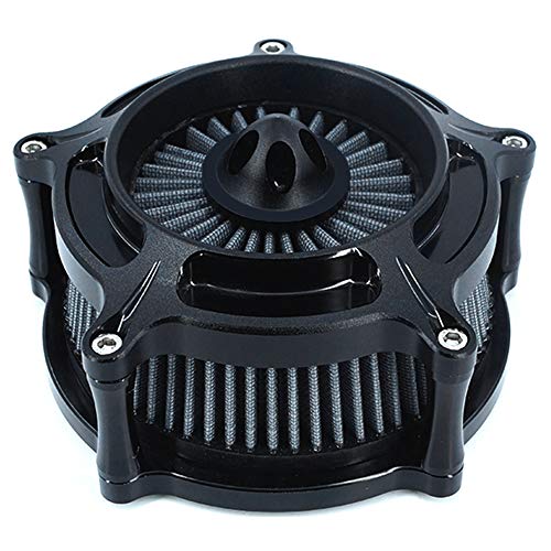 Filtro de Aire Moto Turbine Air Cleaner Intake Filter Cnc Cut Kit Black for Harley Sportster XL 883 XL 1200 2007-2018 Fitment - (DESIGN A - Gris)