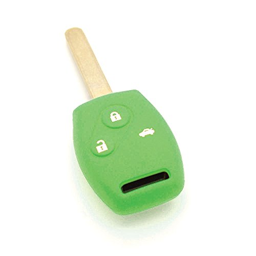 Funda de llave de silicona para Honda Accord Civic HRV CRV de 3 botones, color verde Funda de llave de silicona para Honda Accord Civic HRV CRV de 3 botones, color verde
