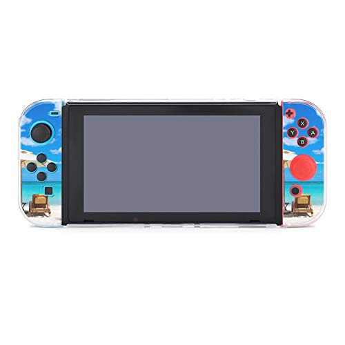 Funda protectora de PC antiarañazos para Nintendo Switch compatible con mandos Joy-Con Split 5 piezas Soft Game Console Case - Playa y Banco