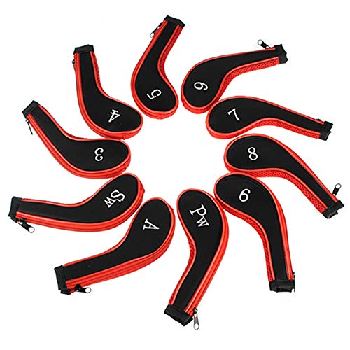 Fundas de cabeza de palo de golf, fundas de hierro con cremallera para palos de golf con etiqueta ,resistente al agua, 10 piezas, para Taylormade M1 Callaway Titleist AP2 Ping G Fundas de cabeza de palo de golf, fundas de hierro con cremallera para palos de golf con etiqueta ,resistente al agua, 10 piezas, para Taylormade M1 Callaway Titleist AP2 Ping G