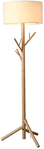 GIOAMH Floor Lamp for Living Room, Dimmable Wooden Floor Light with Coat-Hat Display Stand, 5W Led Warm Light Energy Saving Bulb, Foot Switch, Linen Lampshade, Standing Lamp for Bedroom, Study GIOAMH Floor Lamp for Living Room, Dimmable Wooden Floor Light with Coat-Hat Display Stand, 5W Led Warm Light Energy Saving Bulb, Foot Switch, Linen Lampshade, Standing Lamp for Bedroom, Study