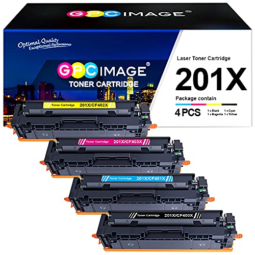 GPC Image 201X - Cartucho de tóner Compatible para HP Color Laserjet Pro MFP M277dw Pro M252dw MFP M277n Pro M252n MFP M274n (B/C/M/Y,4-Pack)