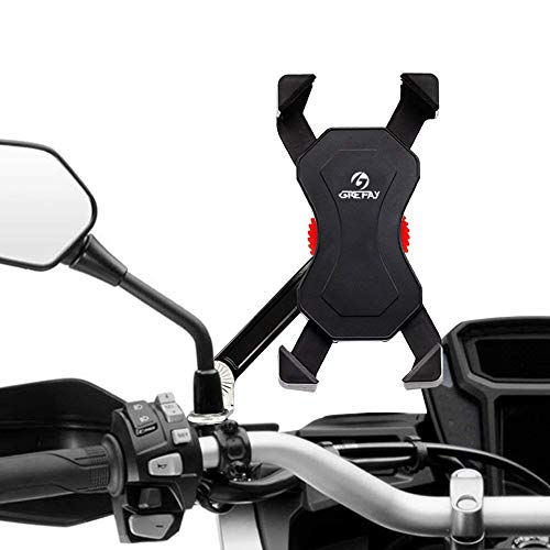 Grefay Soporte de motocicleta Teléfono Celular Universal Para Teléfono Móvil Abrazadera de la Horquilla 3,5 a 6,5 pulgadas GPS para Teléfonos Inteligentes Otros Dispositivos