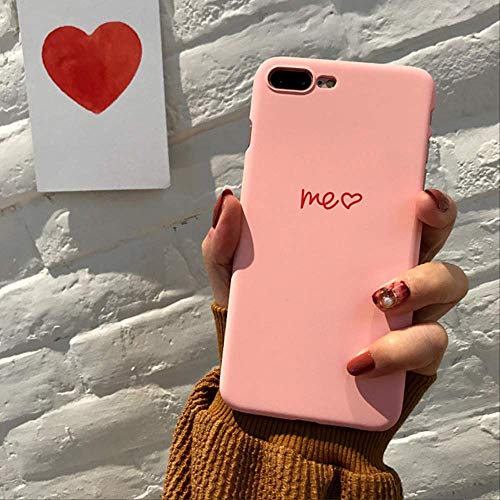 Hard Coque para iPhone 11 Pro MAX Funda para teléfono XR XS SE 2020 Fundas 7 8 Plus Contraportada Cute Love Heart Matte PC Couple Capa Girl para iPhone XR C5