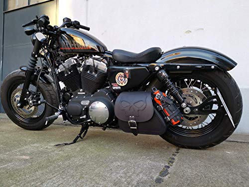 HD Sporty Skull Black Harley Davidson - Bolsa de Deporte con diseño de Calavera y Texto Forty Eight Lowrider Hugger XL 1200 48 883, Color Negro