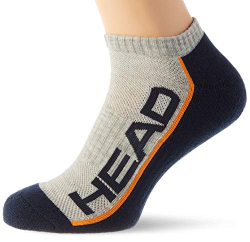 Head Performance Sneaker – Trainer Socks (2 Pack) Calcetines de tenis, Gris/Azul Marino, 43/46 (Pack de 2) Unisex adulto