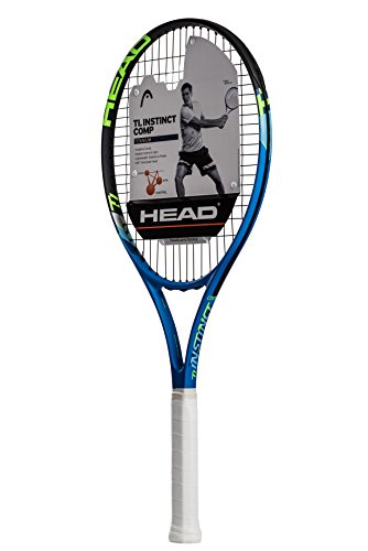 HEAD Ti. Instinct Comp Tennis Racket - Pre-Strung Head Light Balance 27 Inch Racquet - 4 1/8 In Grip, Blue