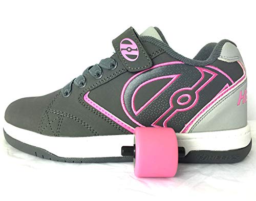 Heelys Propel KR | Zapatos con Ruedas Unisex para niños y niñas | (34 EU, Charcoal/Grey/Pink)