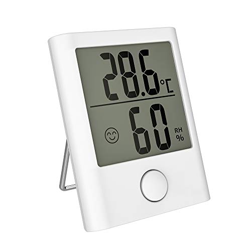 HOPLAZA Termómetro Higrometro Digital Mini para Interior Medidor de Temperatura y Humedad Pantalla LCD para Medir Ambiente del Hogar
