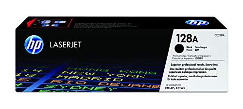 HP 128A CE320A, Negro, Cartucho Tóner Original, de 2.000 páginas, para impresoras HP LaserJet Pro serie CM1410, CM1415, CM1525 HP 128A CE320A, Negro, Cartucho Tóner Original, de 2.000 páginas, para impresoras HP LaserJet Pro serie CM1410, CM1415, CM1525