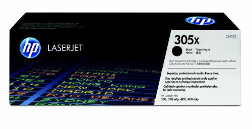 HP 305X CE410X Negro, Cartucho Tóner de Alta Capacidad Original, de 4.000 páginas, para impresoras HP LaserJet Pro Color serie M351, M451, M375 y M475