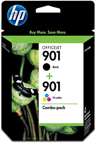 HP 901 Combo-Pack Black/Tri-Color - Cartucho de Tinta para impresoras (Negro, Cian, Magenta, Amarillo, HP Officejet J4580, Inyección de Tinta, 20 - 80%, 15 - 32 °C, 20 - 80%)
