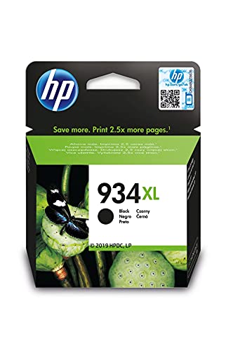 HP 934XL C2P23AE, Negro, Cartucho de Tinta de Alta Capacidad Original, compatible con impresoras de inyección de tinta HP OfficeJet 6820; HP OfficeJet Pro 6230, 6830