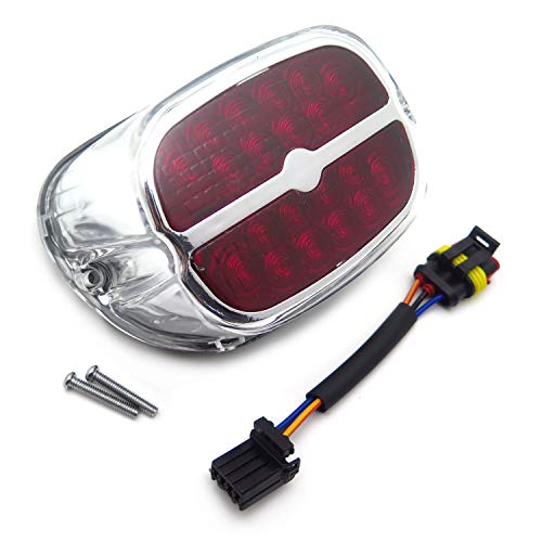 HTTMT MT355-RL-C-C Luces de freno de cola roja compatibles con Harley Davidson Dyna Sportster 1999 y posteriores XL lente transparente HTTMT MT355-RL-C-C Luces de freno de cola roja compatibles con Harley Davidson Dyna Sportster 1999 y posteriores XL lente transparente