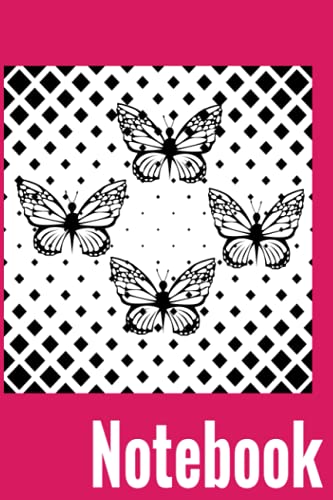 In-style Black and White butterfly design, 6" x 9", 120 Sheets, College Ruled blank Notebook, Journal Notebook, Gratitude Notebook Journal, Perfect ... e.t.c, Great gift for friends & family.