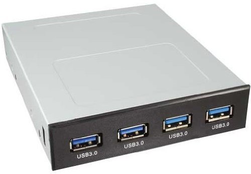 InLine 33394L - Panel Frontal de Puertos USB, Negro