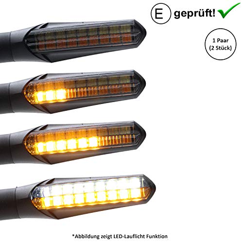 Intermitente LED + luz diurna compatible con Hond-a CBF 500, CBF 600, CBF Hornet 600, CBF N600 (certificado E / 2 unidades) (B22)
