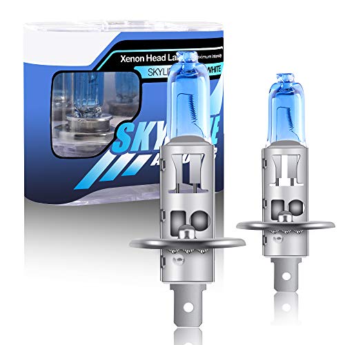 KaiDengZhe H1 55W Bombillas para Faros Delanteros Lámpara Halógena 55W 12V Auto Faros Delanteros Xenón Luz Antiniebla Reemplazo 5000K Xenón Blanco （2 Piezas）