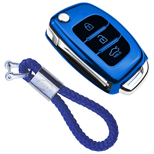 kaser Funda de Silicona para Llave Hyundai – Cover Mando Distancia Carcasa de TPU Cromo Suave para Hyundai Kona i10 i30 ioniq Tucson Nexo Protección con Llaveros (Azul) kaser Funda de Silicona para Llave Hyundai – Cover Mando Distancia Carcasa de TPU Cromo Suave para Hyundai Kona i10 i30 ioniq Tucson Nexo Protección con Llaveros (Azul)
