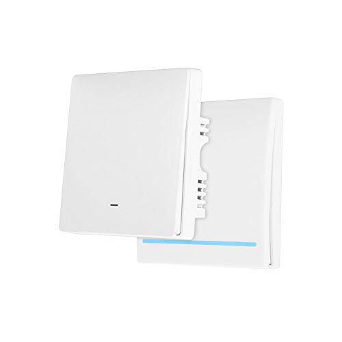 Konesky Wifi Smart Switch Interruptor de panel de pared con control FR Interruptor de temporizador inalámbrico Compatible con Alexa/Google Home (No se necesita cable neutro)