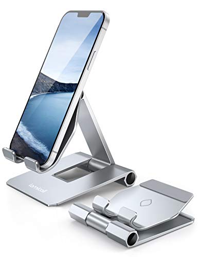 Lamicall Soporte Móvil, Multiángulo Soporte Teléfono - Plegable Soporte Dock Base para iPhone 12 Mini, 12 Pro MAX, 11 Pro, XS MAX, XS, XR, X, 8, 7, 6 Plus, SE, Samsung S10 S9, Tablet y Smartphones